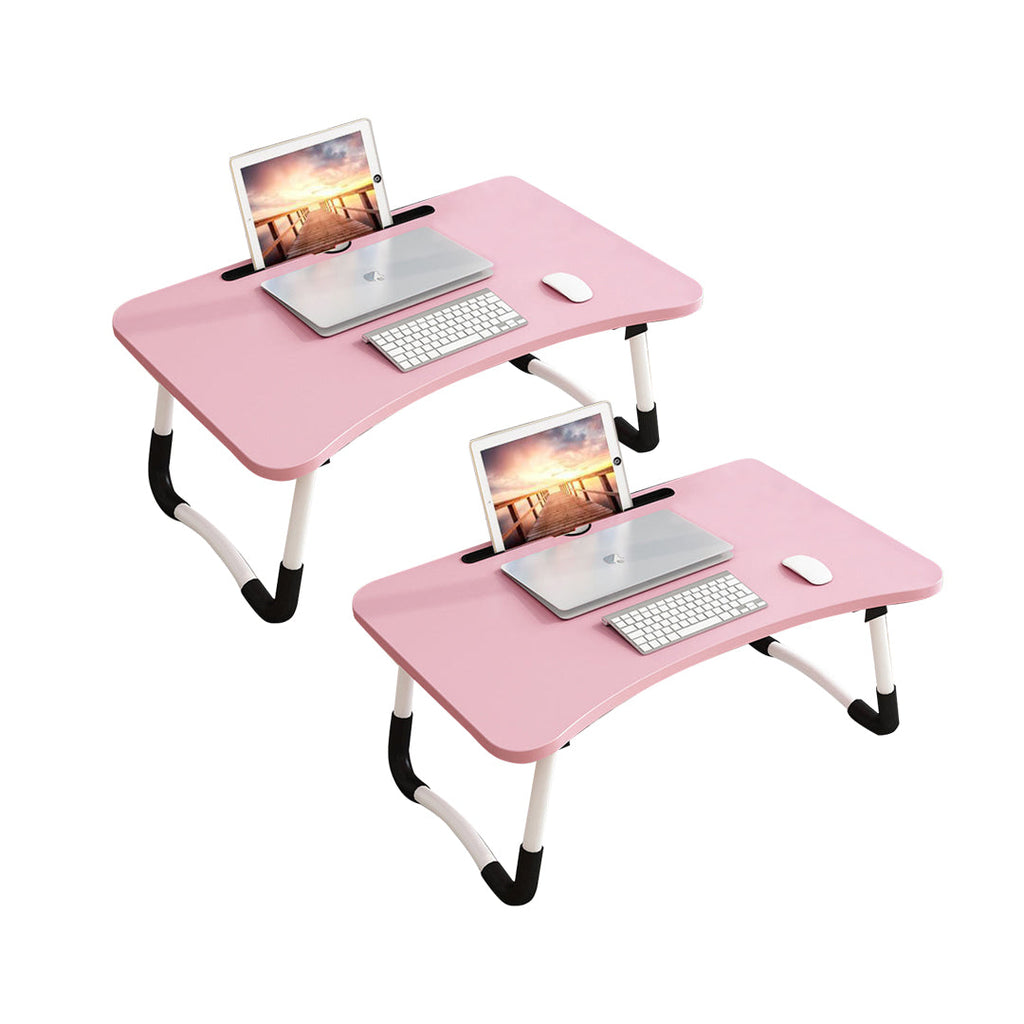 SOGA 2X Pink Portable Bed Table Adjustable Foldable Bed Sofa Study Table Laptop Mini Desk with Notebook Stand Card Slot Holder Home Decor $ 83.90
