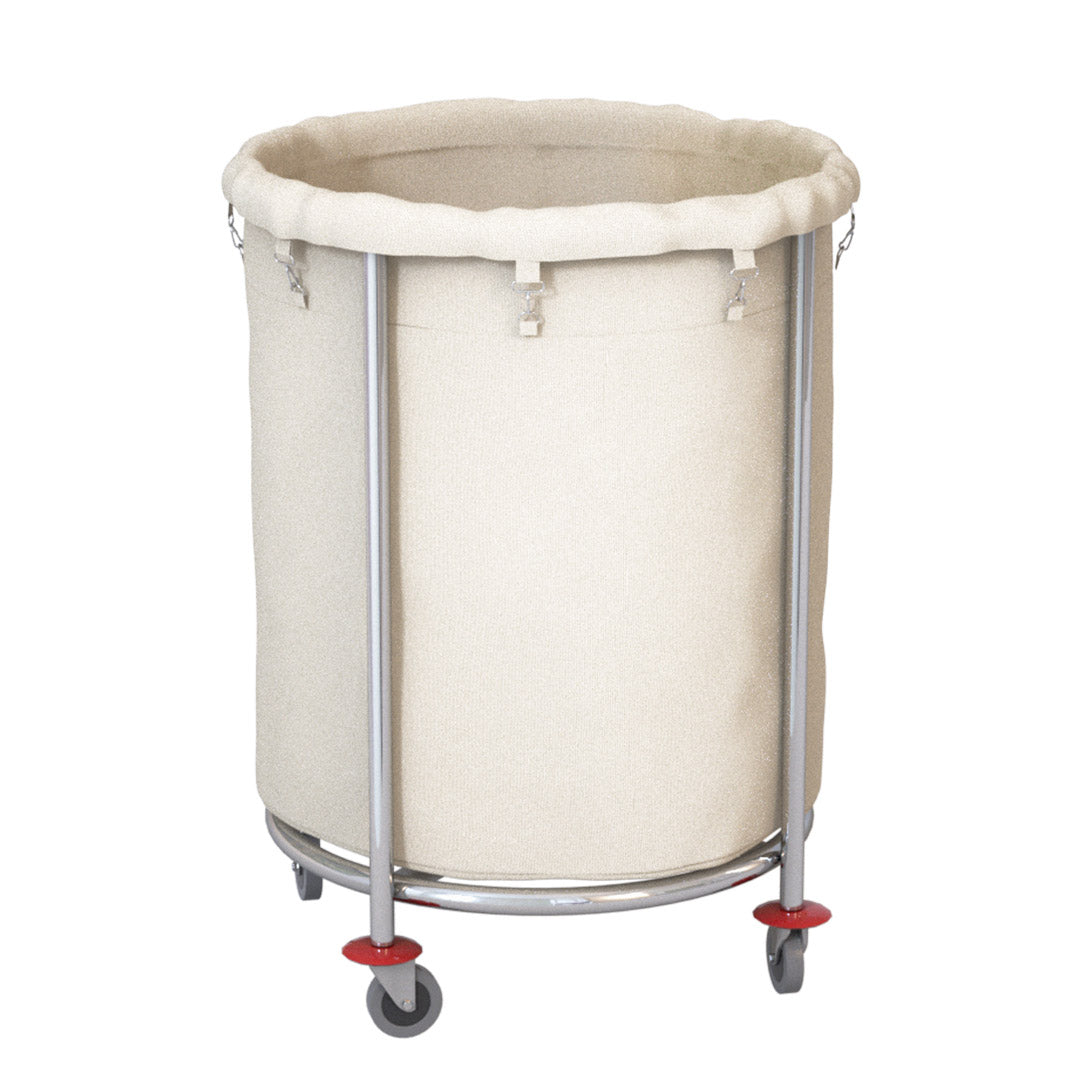 SOGA Stainless Steel Commercial Round Soiled Linen Laundry Trolley Cart with Wheels White $ 211.50