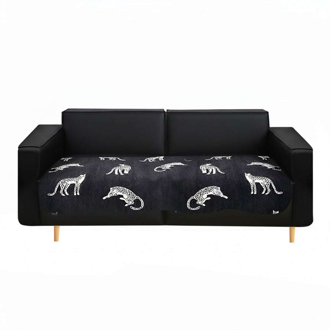 SOGA Four-Seater Black Leopard Print 90x260cm Throw Blanket Sofa Cover $ 122