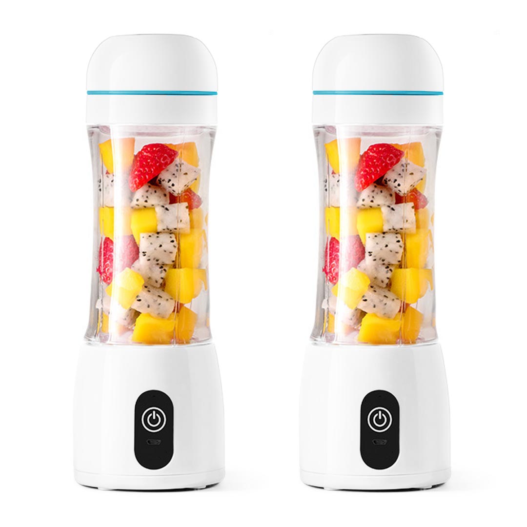 SOGA 2x 380ml Portable Mini USB Rechargeable Handheld Fruit Mixer Juicer White $ 85.50