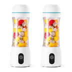 SOGA 2x 380ml Portable Mini USB Rechargeable Handheld Fruit Mixer Juicer White $ 85.50