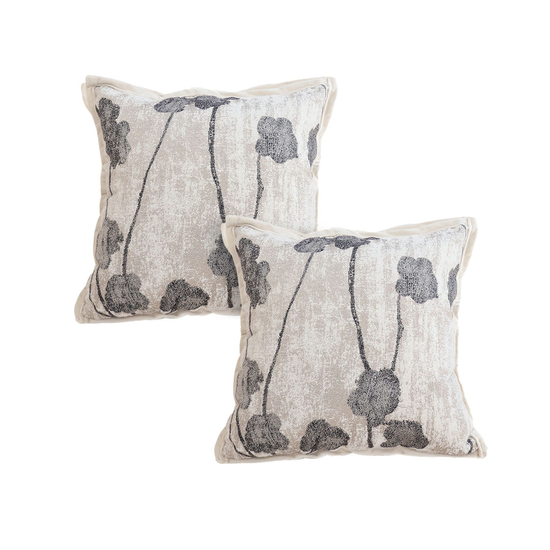 SOGA 2X 45cm Modern Gray Floral Stem Pattern Contemporary Throw Pillow $ 136.50