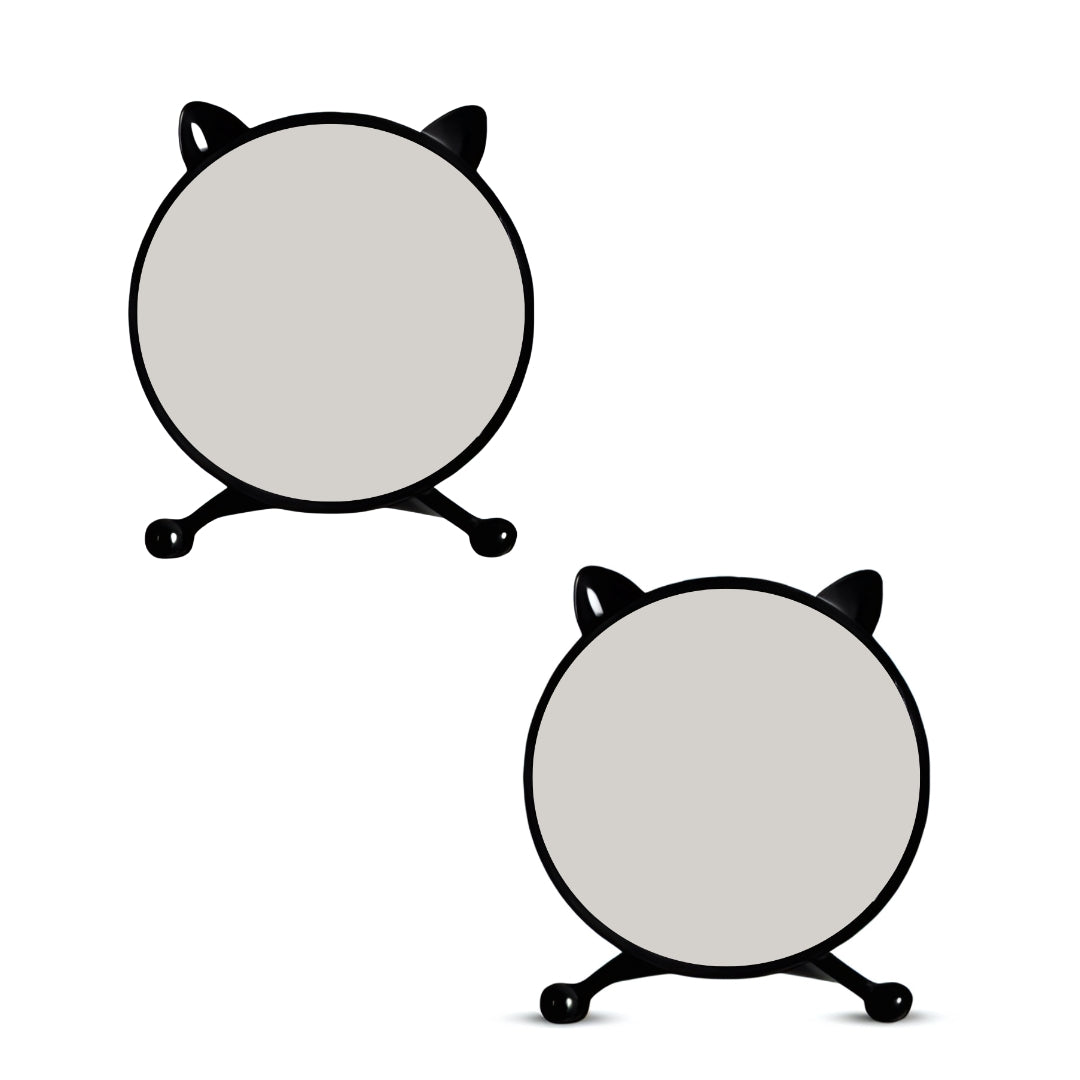 SOGA 2X 40cm Black Smart Makeup Bedroom Table Mirror Cat Ear Style No LED Light $ 92.90