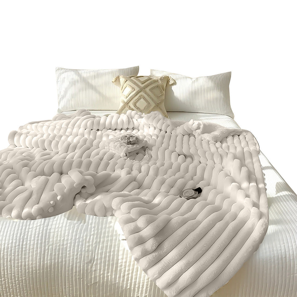 SOGA 150x200cm Throw Blanket Pearl White Premium Milk Velvet Luxuriously Soft Cozy Bedding $ 133.50