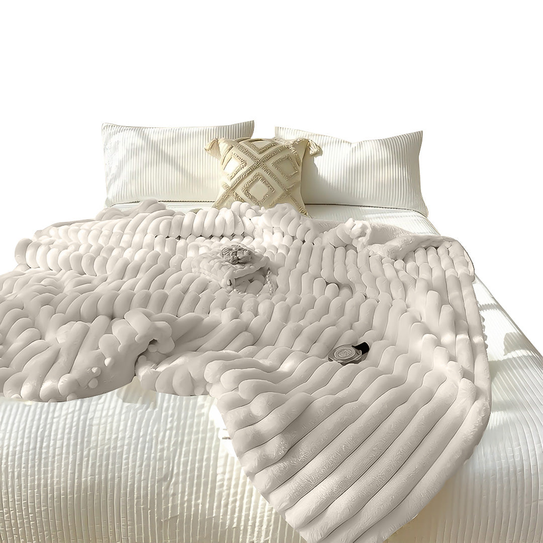 SOGA 150x200cm Throw Blanket Pearl White Premium Milk Velvet Luxuriously Soft Cozy Bedding $ 133.50