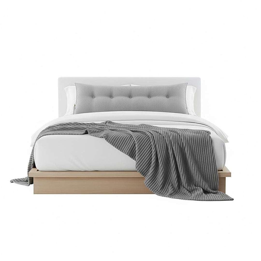 SOGA Home & Living Bundle – Grey Striped Flannel Throw & Silver Triangular Wedge Pillow $ 0