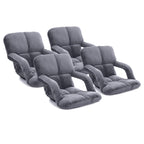 SOGA 4X Foldable Lounge Cushion Adjustable Floor Lazy Recliner Chair with Armrest Grey $ 344.50