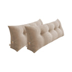 SOGA 2X 120cm Beige Triangular Wedge Bed Pillow Headboard Backrest Bedside Tatami Cushion Home Decor