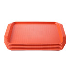 SOGA Rectangular Serving Tray Heavy Duty Waterproof Stackable Plastic Food Snack Pan Set of 5 Orange $ 91.50