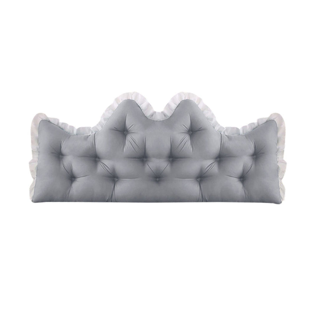 SOGA 120cm Crown Pillow Tufted Light Grey Headboard Cushion for Bed $ 58.90
