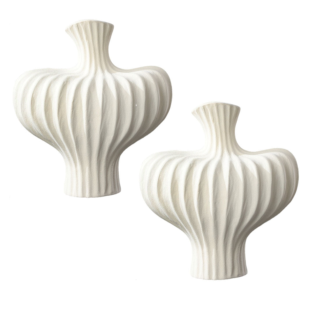 SOGA 2X 28X30cm Ornament Large Matte White Vases Countertop Decoration Accessories Porch Crafts Home Decor $ 198.50