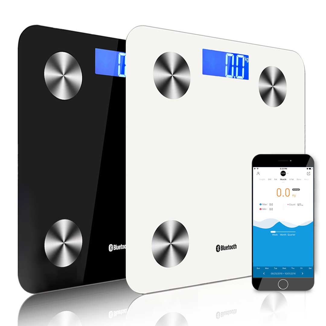 SOGA 2X Wireless Bluetooth Digital Body Fat Scale Bathroom Health Analyser Weight Black/White $ 116.50