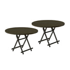 SOGA 2X Black Dining Table Portable Round Surface Space Saving Folding Desk Home Decor $ 161.90