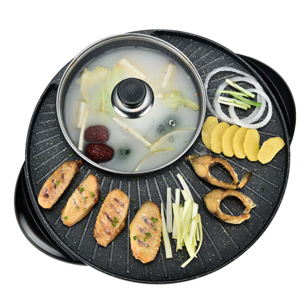 SOGA 2 in 1 Electric Stone Coated Teppanyaki Grill Plate Steamboat Hotpot 3-5 Person $ 99.90