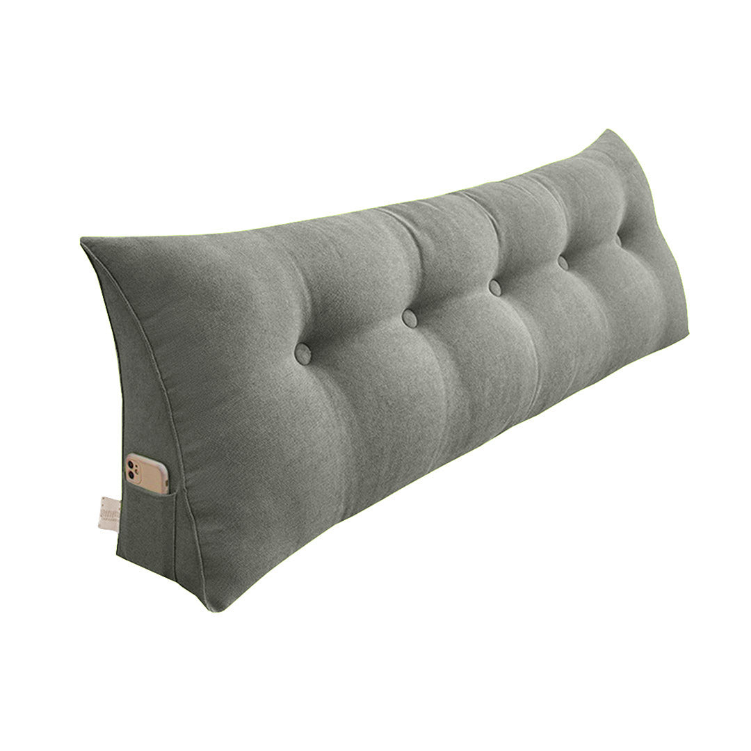 SOGA 120cm Grey Triangular Wedge Bed Pillow Headboard Backrest Bedside Tatami Cushion Home Decor $ 116.90