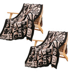 SOGA 2X 130x160cm Throw Blanket Black and White New Year Limited Edition Peace and Joy Plush Cozy $ 215.50