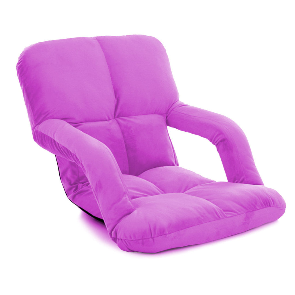 SOGA Foldable Lounge Cushion Adjustable Floor Lazy Recliner Chair with Armrest Purple $ 90.90