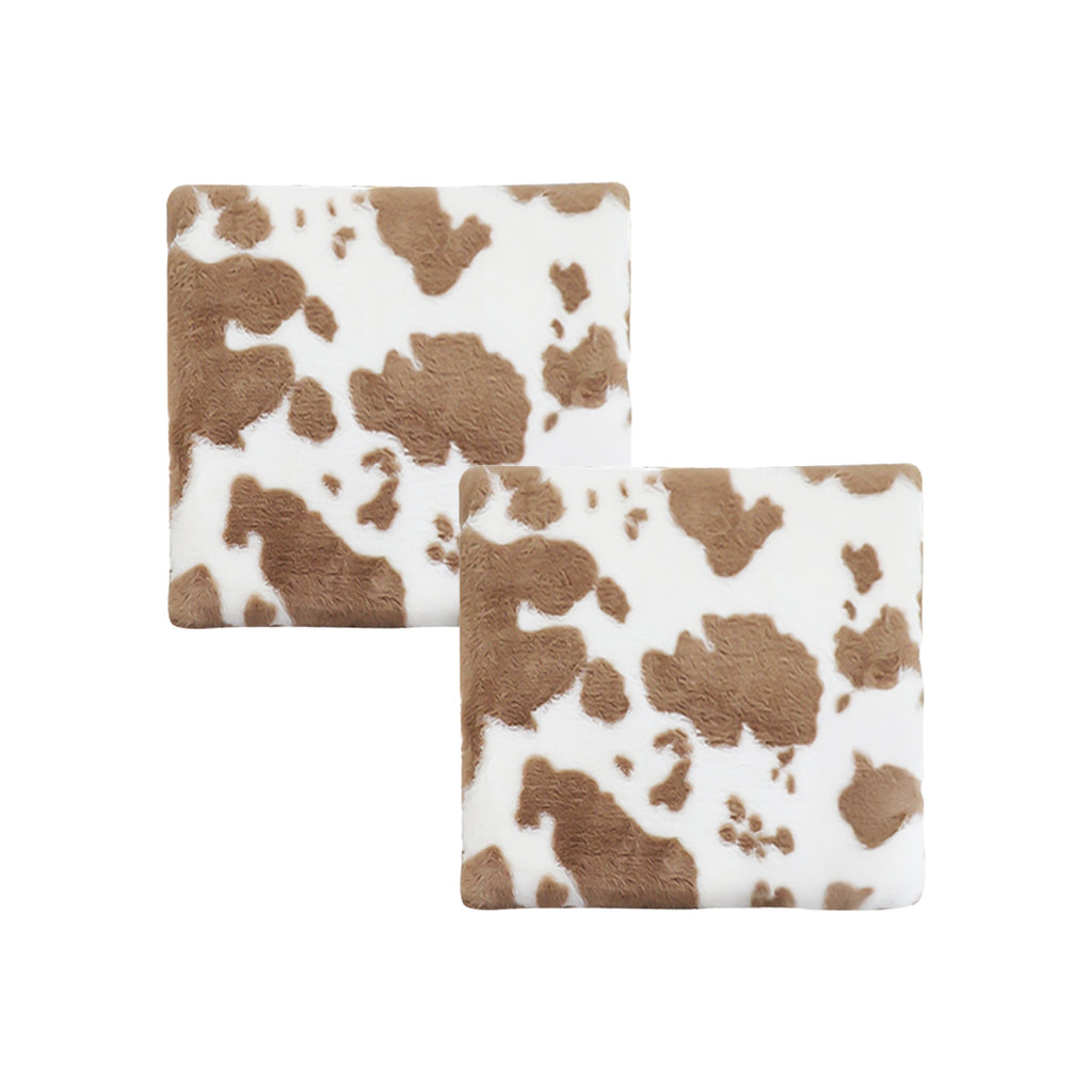 SOGA 2X 45cm Brown Cow Print Square Cushion Soft Leaning Plush Backrest Throw Seat Pillow $ 102.50