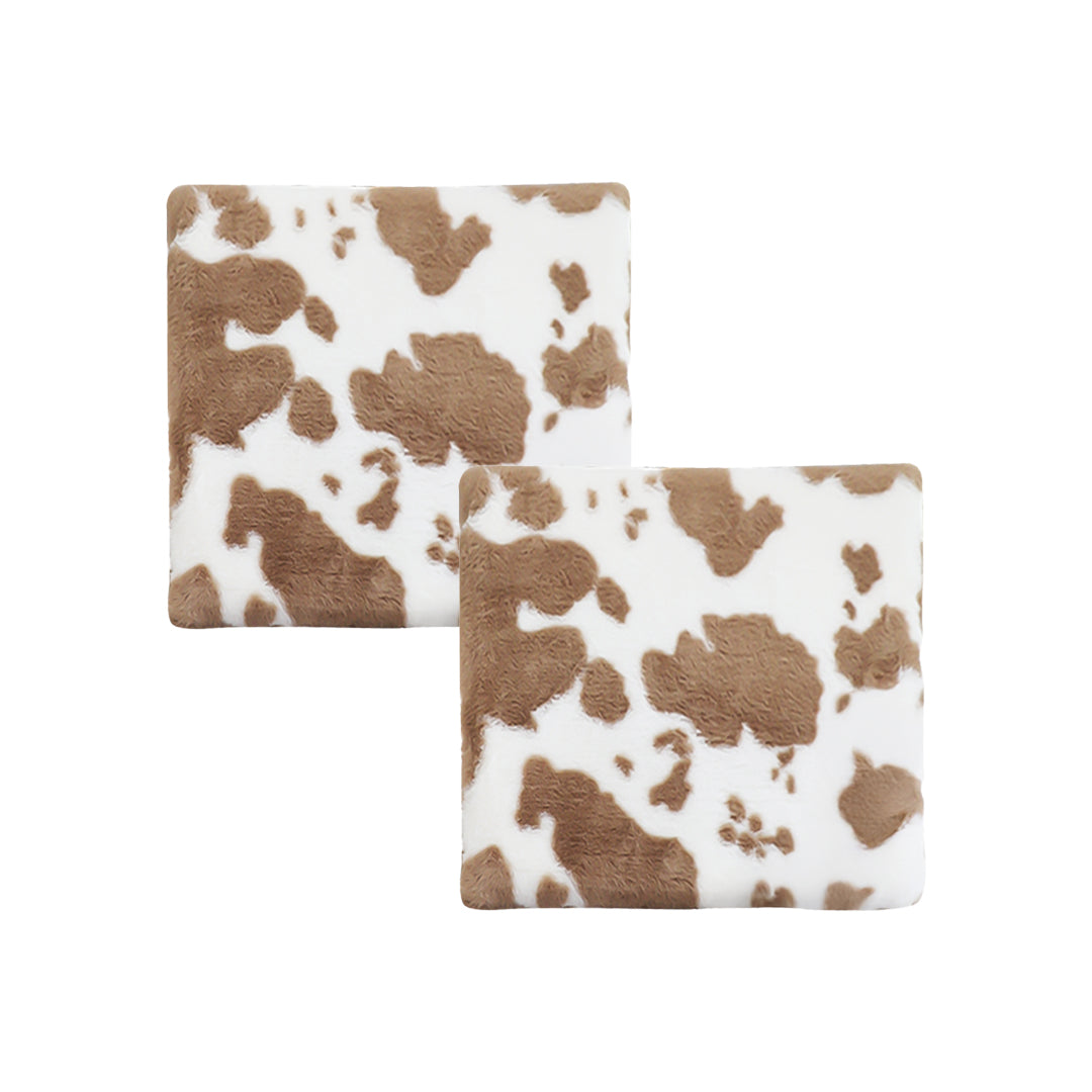 SOGA 2X 45cm Brown Cow Print Square Cushion Soft Leaning Plush Backrest Throw Seat Pillow $ 102.50