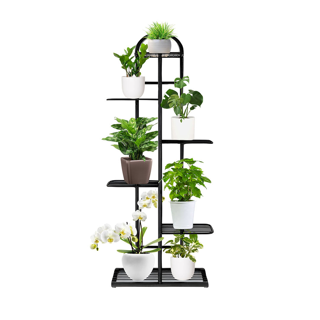 SOGA 6 Tier 7 Pots Black Metal Plant Stand Flowerpot Display Shelf Rack Indoor Home Office Decor $ 77.90