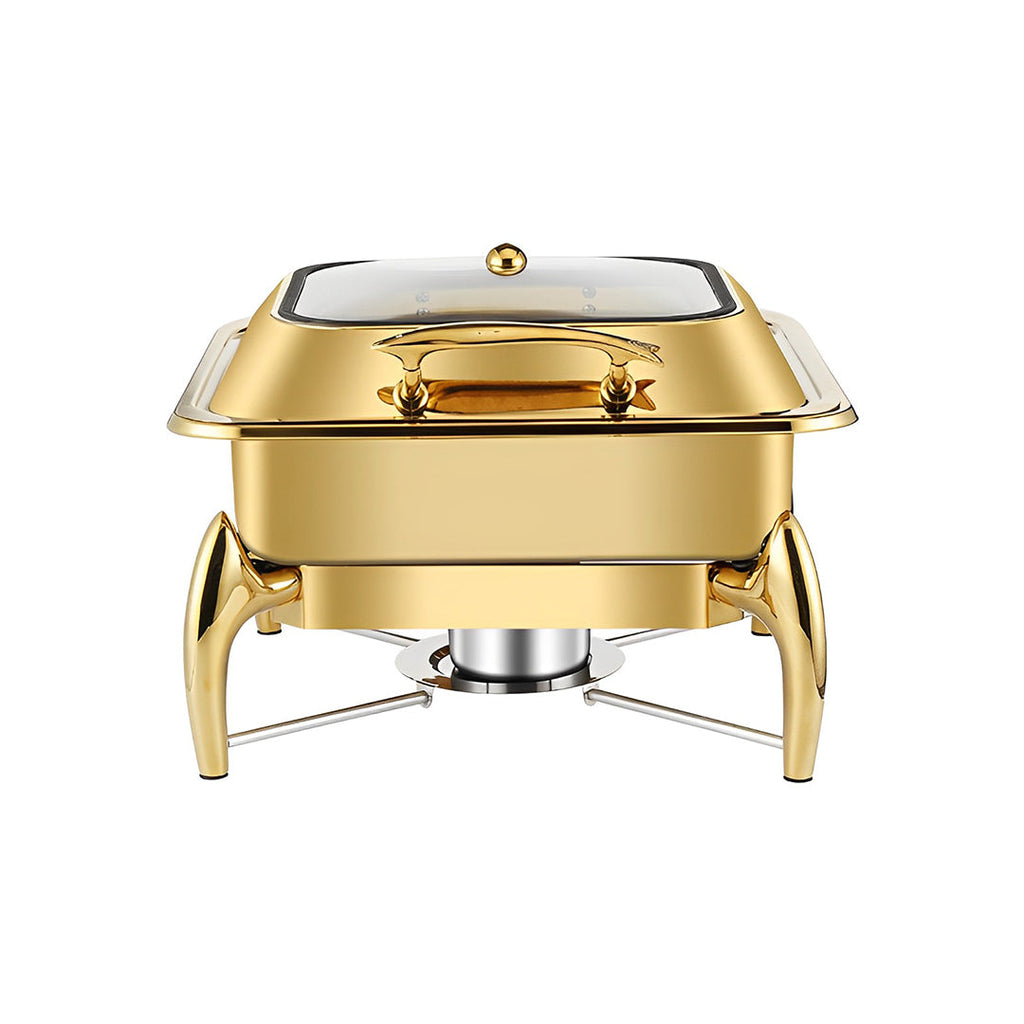 SOGA Gold Plated Stainless Steel Square Chafing Dish Tray Buffet Cater Food Warmer Chafer with Top Lid $ 544.50