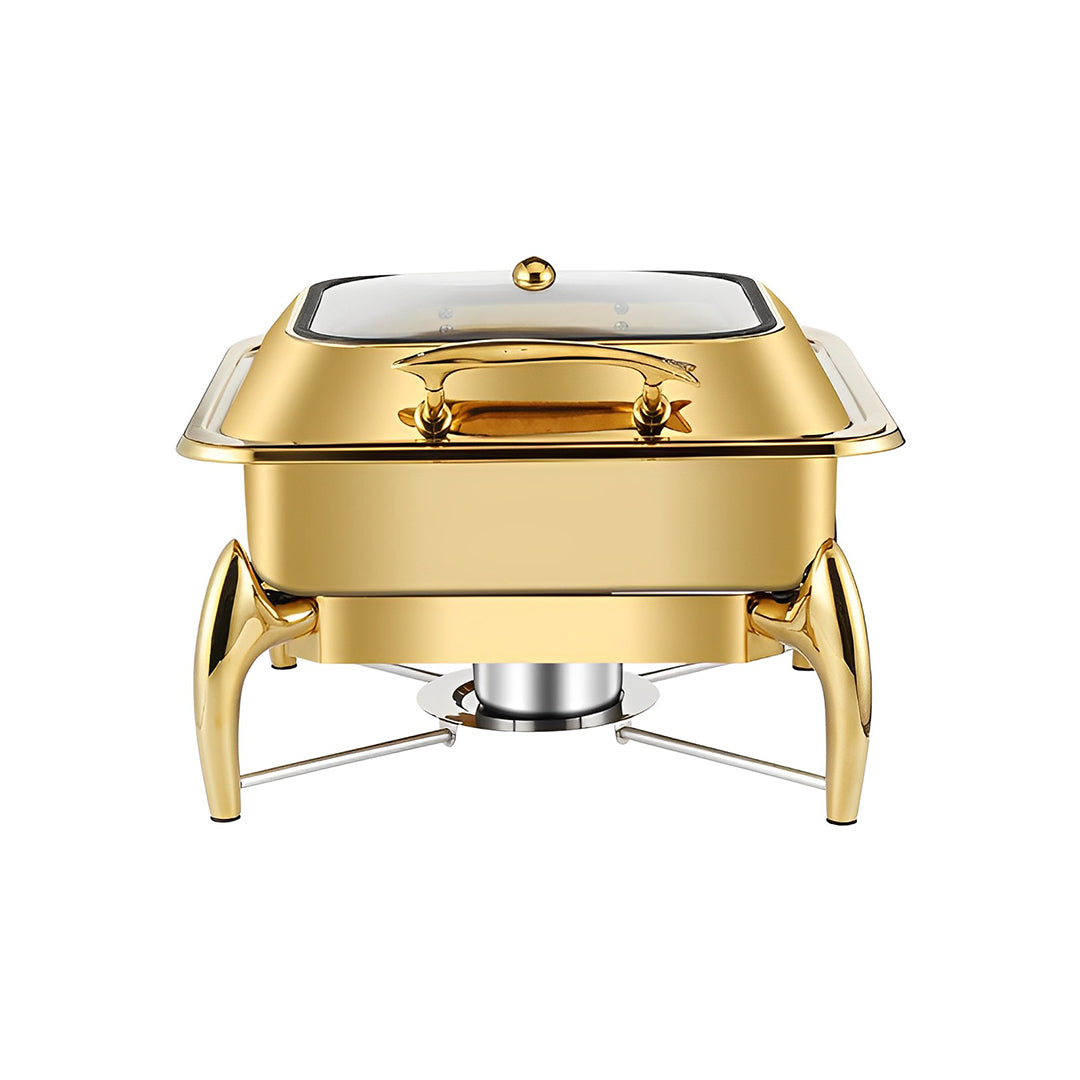 SOGA Gold Plated Stainless Steel Square Chafing Dish Tray Buffet Cater Food Warmer Chafer with Top Lid $ 544.50