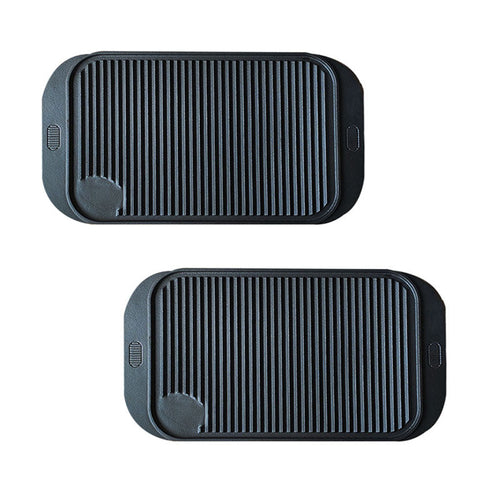 SOGA 2X 47cm Cast Iron Ridged Griddle Hot Plate Grill Pan BBQ Stovetop $ 161.90