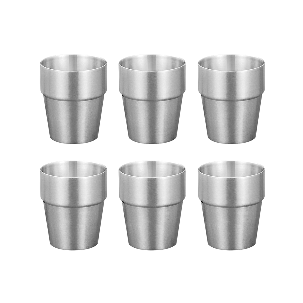 SOGA 175ml Stainless Steel Cups Set of 6 Reusable Durable Silver Drinking Tumblers $ 44