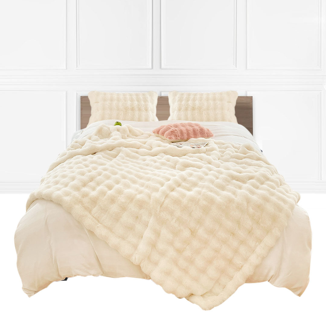 SOGA 200cm Creamy White Fur Fuzzy Super Soft and Cozy Fluffy Throw Blanket $ 162.50