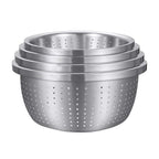 SOGA Stainless Steel Nesting Basin Colander Perforated Kitchen Sink Washing Bowl Metal Basket Strainer Set of 4 $ 99.90