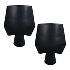 SOGA 2X 33x43cm Large Ornament Bodhi House Ceramic Handcrafted Modern Abstract Square Vase Home Decor $ 269.50