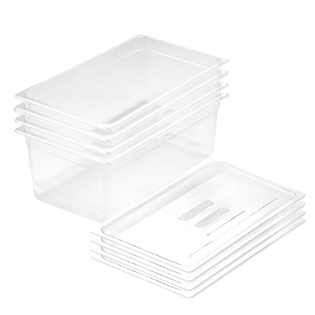 SOGA 200mm Clear Gastronorm GN Pan 1/1 Food Tray Storage Bundle of 4 with Lid $ 244.90