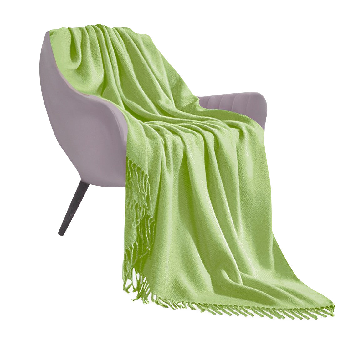 SOGA Green Acrylic Knitted Throw Blanket Solid Fringed Warm Cozy Woven Cover Couch Bed Sofa Home Decor $ 77.90