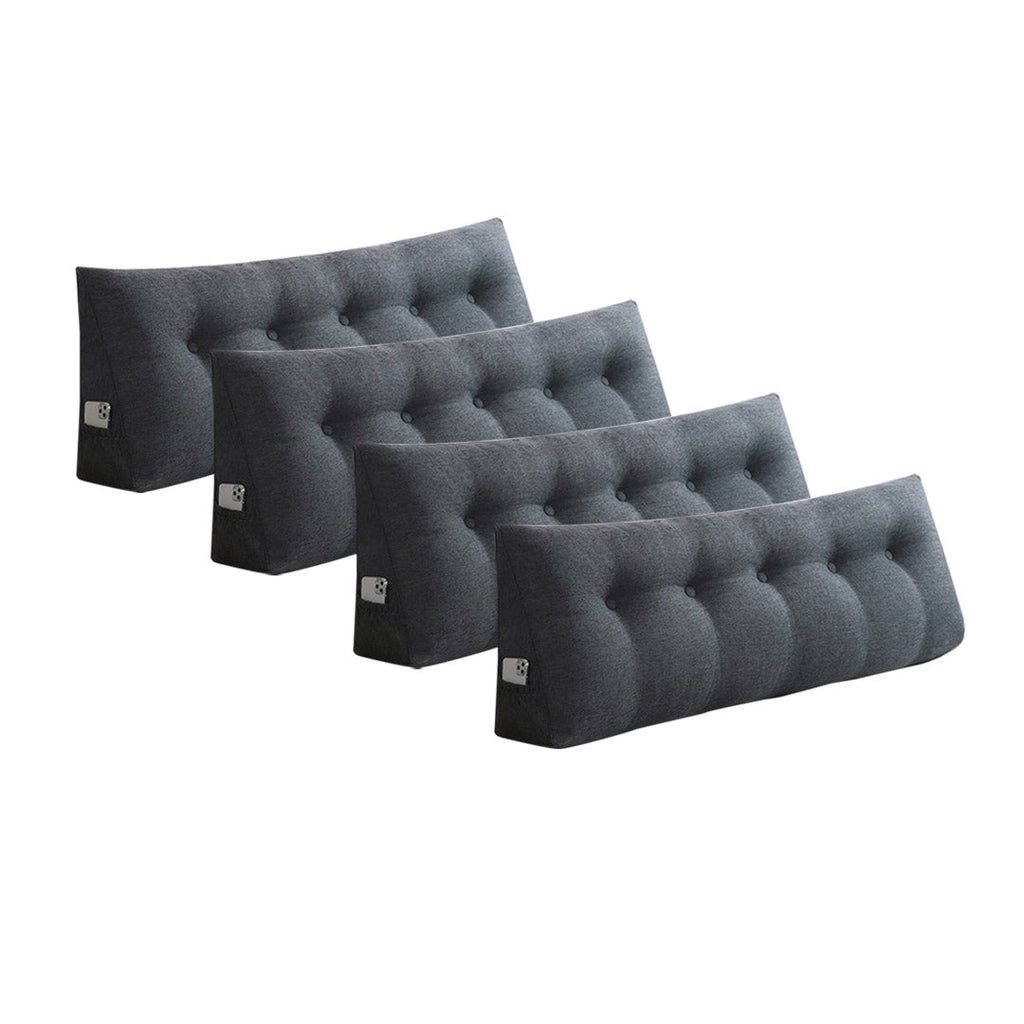 SOGA 4X 150cm Dark Grey Triangular Wedge Bed Pillow Headboard Backrest Bedside Tatami Cushion Home Decor $ 548.90