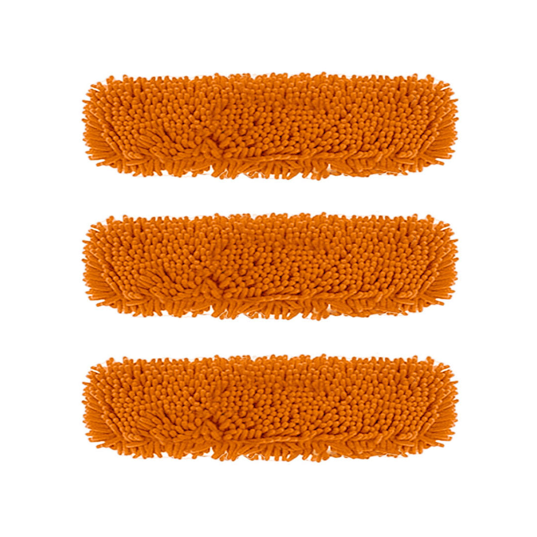 SOGA 3X 60x12 Orange Microfiber Flat Mop Floor Cleaning Pads Rotating Dust Remover $ 64.50