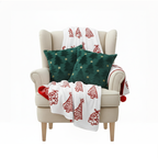 SOGA Christmas Bundle – 2 Festive Teal Christmas Tree Pillow & Red Holiday Throw Blanket $ 243