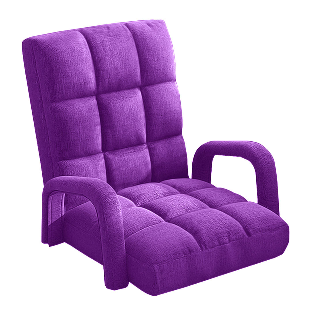 SOGA Foldable Lounge Cushion Adjustable Floor Lazy Recliner Chair with Armrest Purple $ 211.50