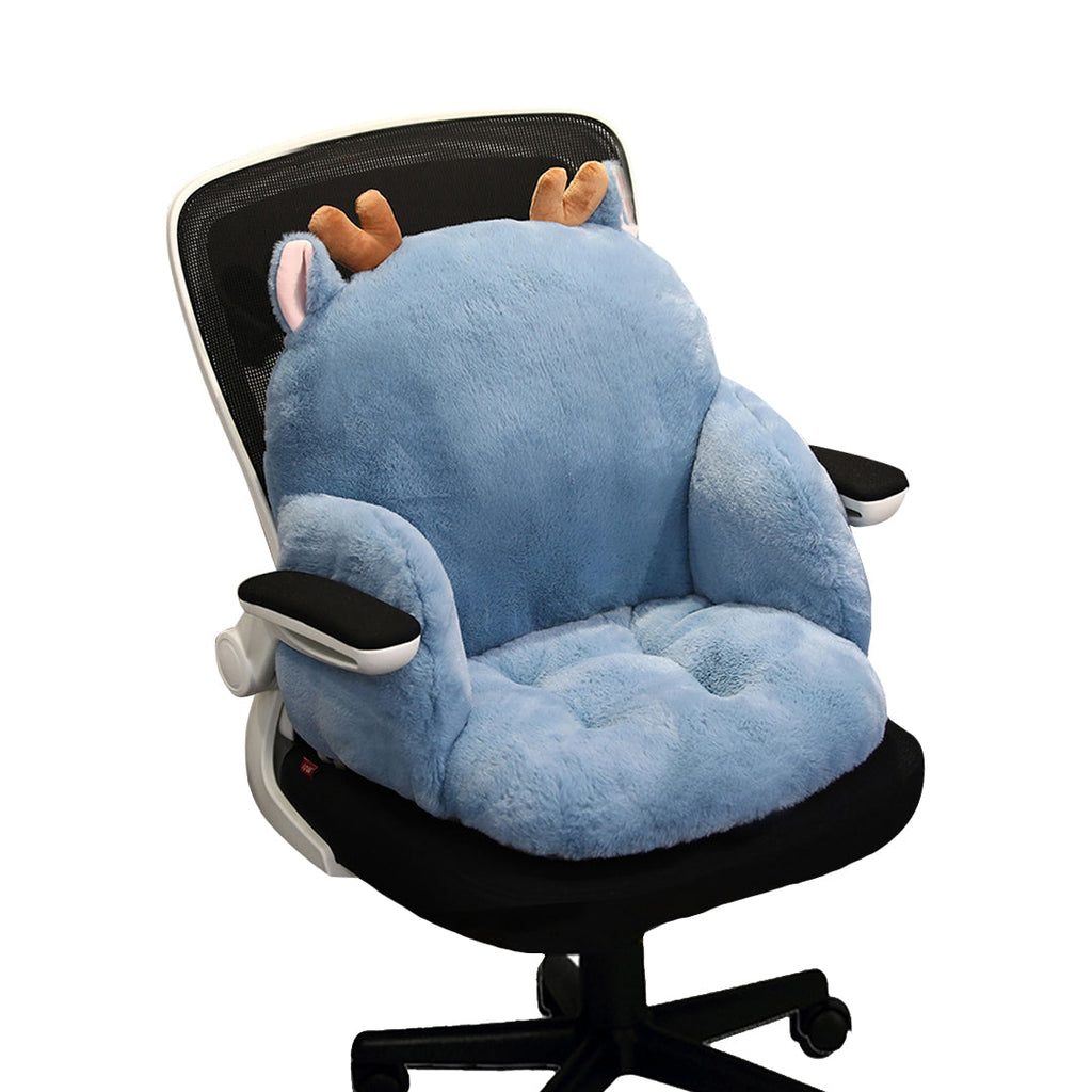 SOGA Blue Deer Shape Cushion Soft Leaning Bedside Pad Sedentary Plushie Pillow Home Decor $ 55.50