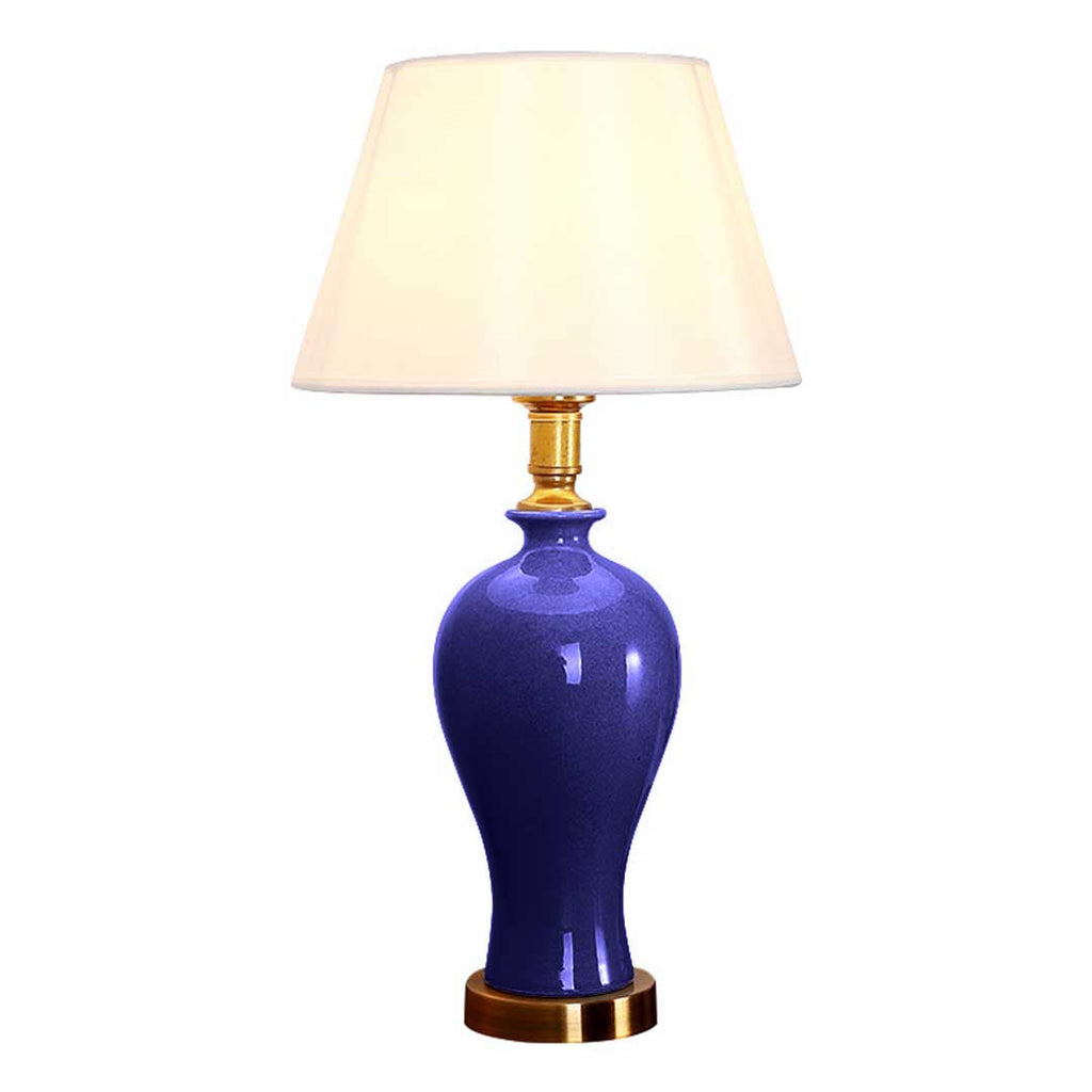 SOGA Blue Ceramic Oval Table Lamp with Gold Metal Base $ 155.50