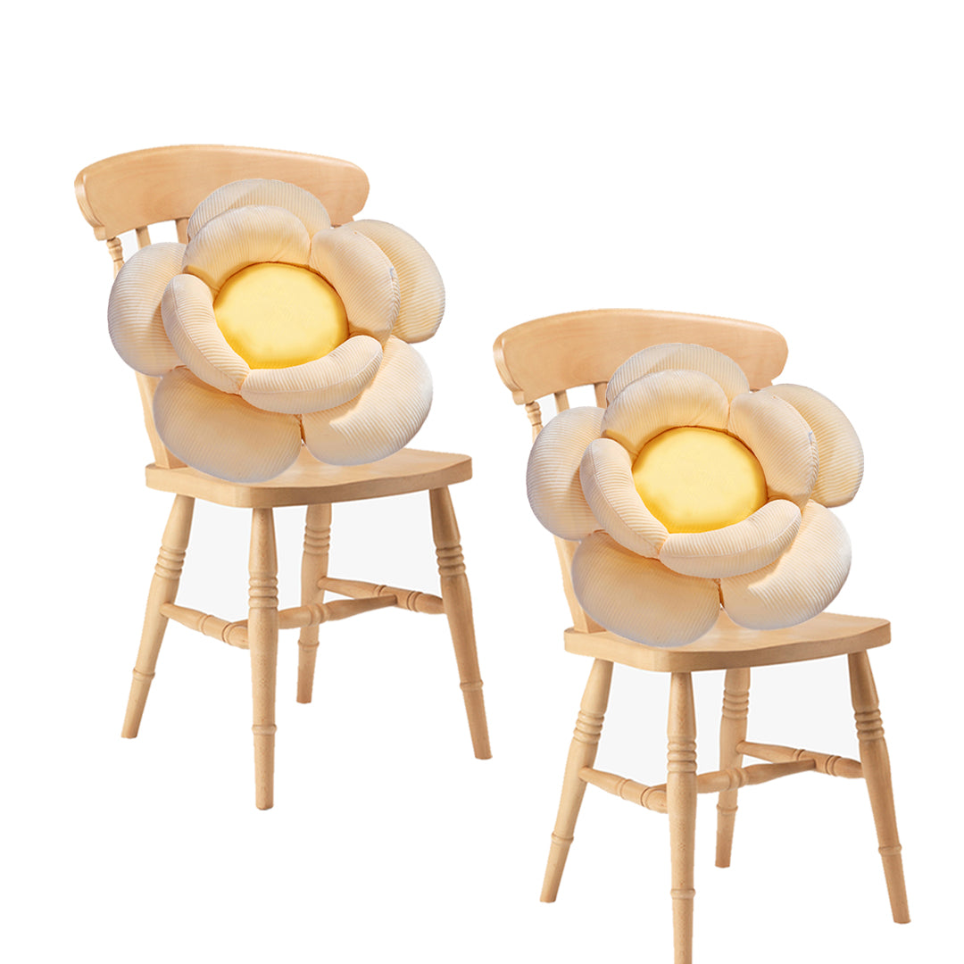 SOGA 2X Beige Double Flower Shape Cushion Soft Bedside Floor Plush Pillow Home Decor $ 161.90
