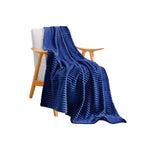 SOGA Blue Throw Blanket Warm Cozy Striped Pattern Thin Flannel Coverlet Fleece Bed Sofa Comforter $ 44.50