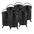 SOGA 8X 16L Stainless Steel Insulated Milk Tea Barrel Hot and Cold Beverage Dispenser Container with Faucet Black