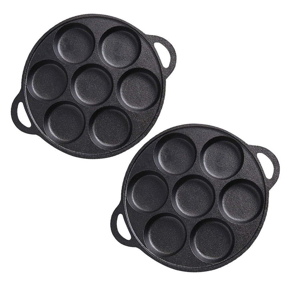 SOGA 2X 31.5cm Cast Iron Takoyaki Fry Pan Octopus Balls Maker 7 Hole Cavities Grill Mold $ 118.50