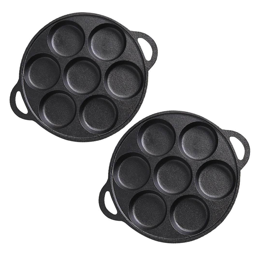 SOGA 2X 31.5cm Cast Iron Takoyaki Fry Pan Octopus Balls Maker 7 Hole Cavities Grill Mold $ 118.50