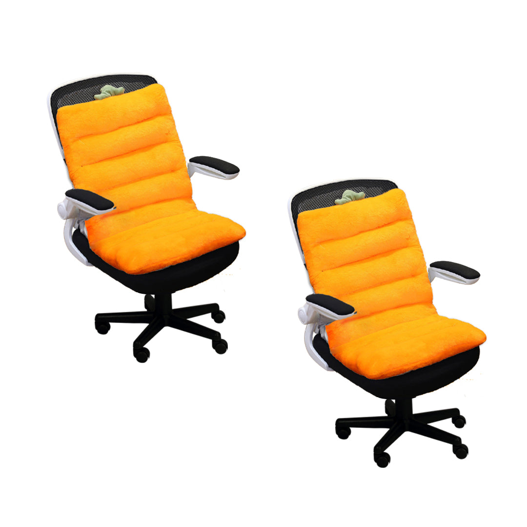SOGA 2X Orange One Piece Siamese Cushion Office Sedentary Butt Mat Back Waist Chair Support Home Decor $ 99.50