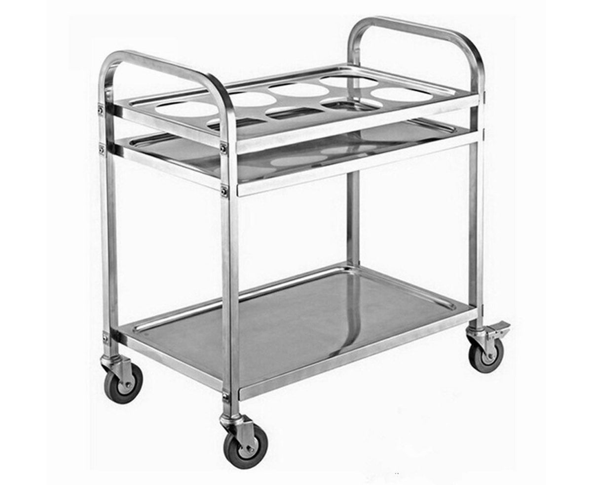 SOGA 2 Tier Stainless Steel 8 Compartment Kitchen Seasoning Car Service Trolley Condiment Holder Cart Spice Bowl $ 222.50