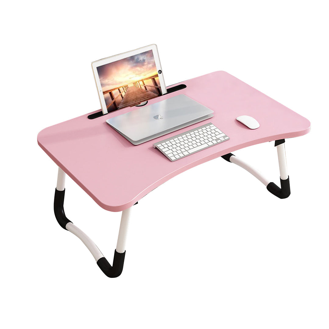 SOGA Pink Portable Bed Table Adjustable Foldable Bed Sofa Study Table Laptop Mini Desk with Notebook Stand Card Slot Holder Home Decor $ 43.50