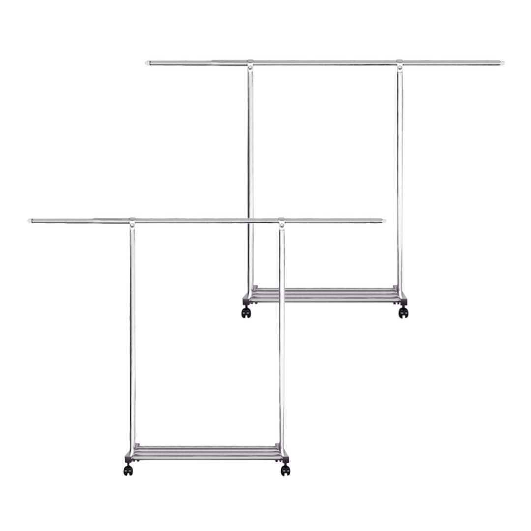 SOGA 2X 240cm Stainless Steel Floor-Standing Clothes Rack - Durable and Space-Saving Laundry Organizer $ 181.50