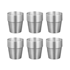 SOGA 260ml Stainless Steel Cups Set of 6 Reusable Durable Silver Drinking Tumblers $ 51