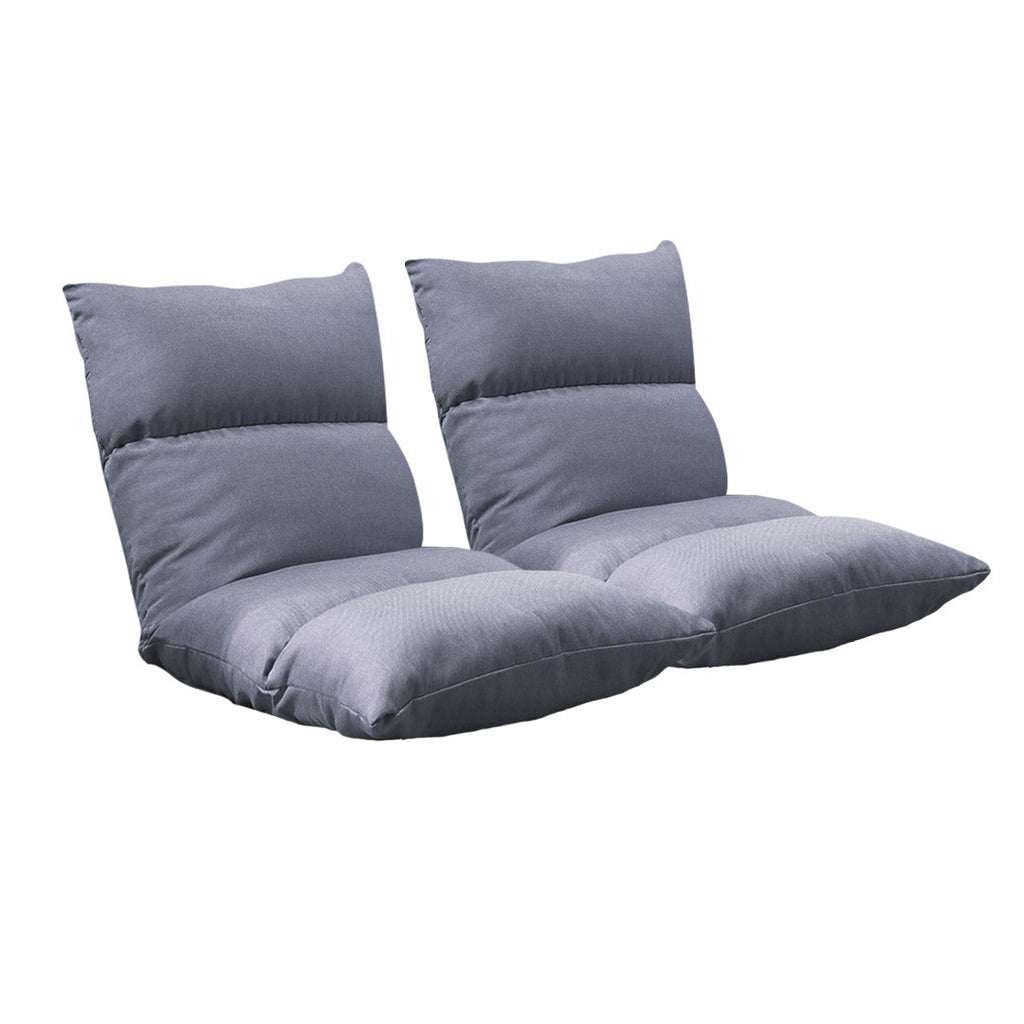 SOGA 2X Lounge Floor Recliner Adjustable Lazy Sofa Bed Folding Game Chair Grey $ 183.50